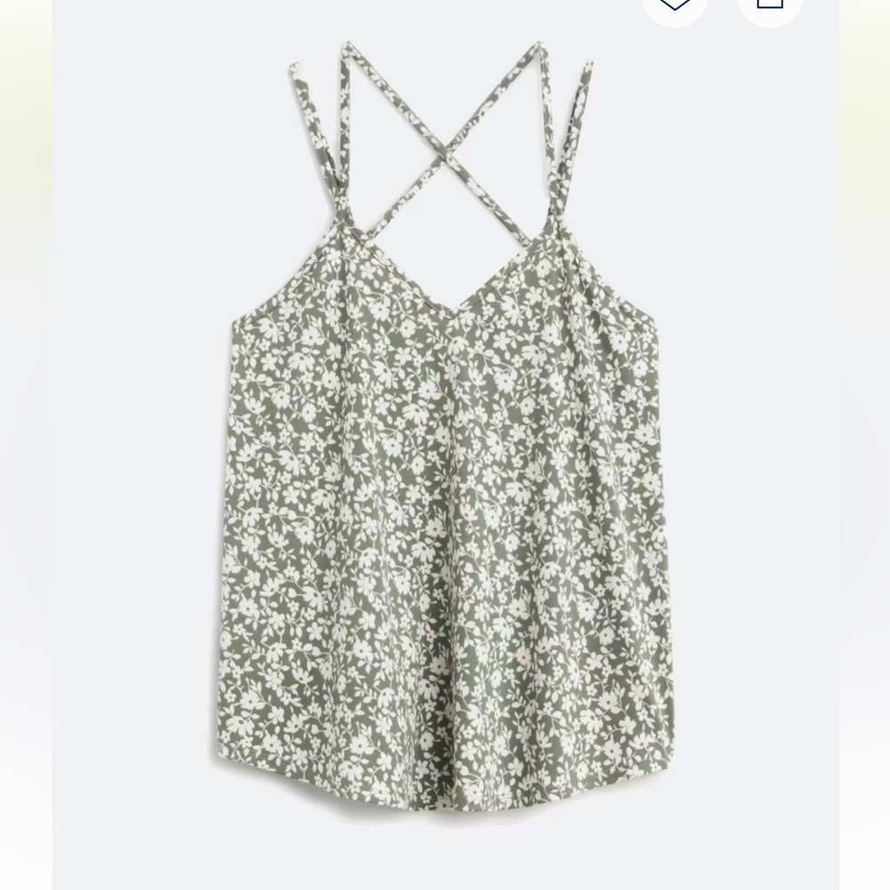 Floral Green Women's Tank NWT